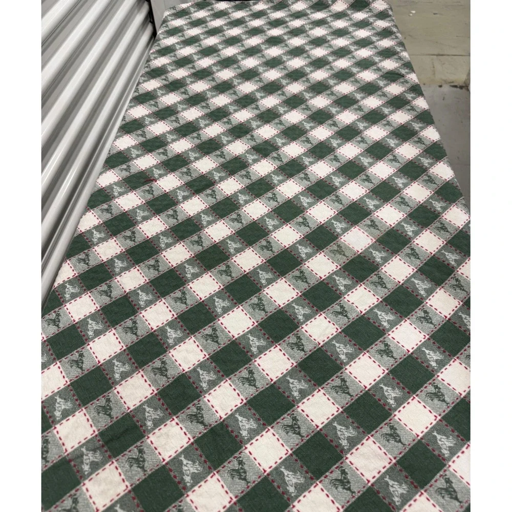 Vintage 90s Checkered Round Tablecloth 52 Inch Rooster Gingham Farmhouse Decor